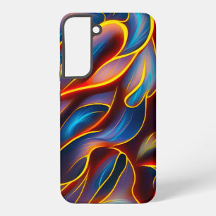 Abstract Swirl Blue Red Flames Samsung Galaxy Case