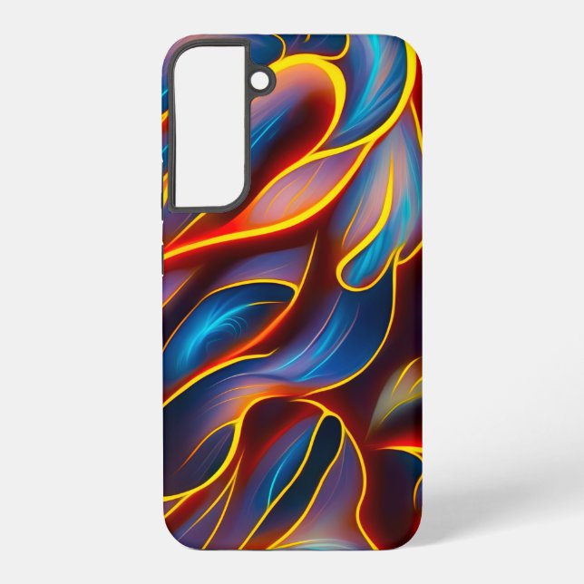 Abstract Swirl Blue Red Flames Samsung Galaxy S22+ Case (Back)