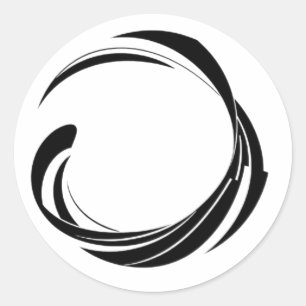 Abstract Swirl Circle Design – curved ring artwork Classic Round Sticker