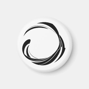 Abstract Swirl Circle Design – curved ring artwork Magnet