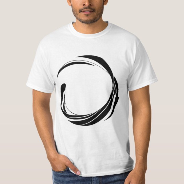 Abstract Swirl Circle Design – curved ring artwork T-Shirt (Front)