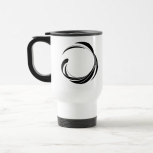 Abstract Swirl Circle Design – curved ring artwork Travel Mug