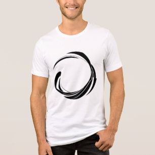 Abstract Swirl Circle Design – curved ring artwork Tri-Blend Shirt