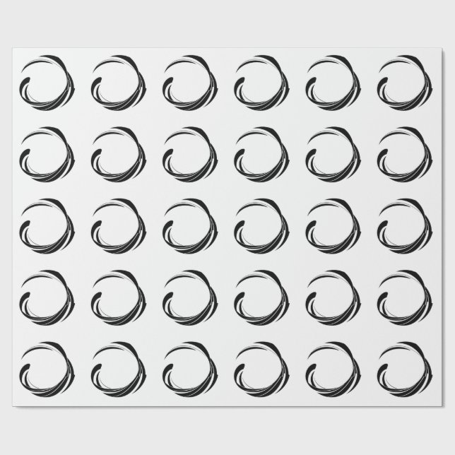 Abstract Swirl Circle Design – curved ring artwork Wrapping Paper (Flat)