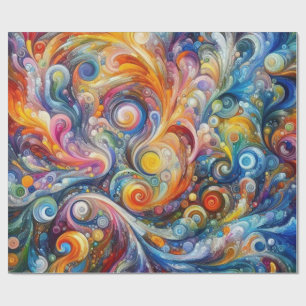 Abstract Swirl Color Art Wrapping Paper