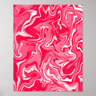 Abstract Swirl Design in Shades of Pink & White Poster
