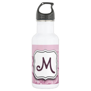 Abstract Swirl Floral Lavender Grapes and Monogram 532 Ml Water Bottle