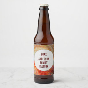 Abstract Swirl Groovy Vibrant Family Reunion Beer Bottle Label