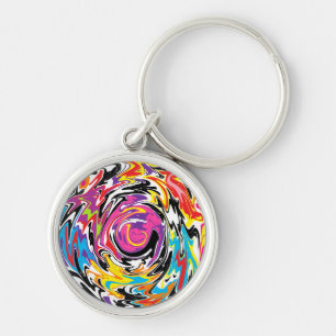 Abstract Swirl Key Ring