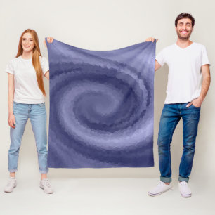 Abstract swirl liquid blue violet navy modern prin fleece blanket