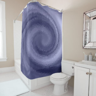 Abstract swirl liquid blue violet navy modern prin shower curtain