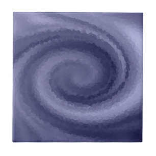 Abstract swirl liquid blue violet navy modern prin tile