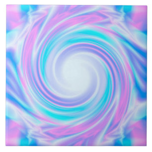 Abstract swirl liquid pastel purple colours print tile