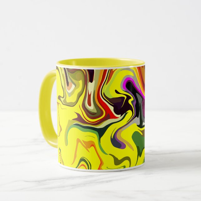 Abstract Swirl of Vibrant Colours Mug (Front Left)