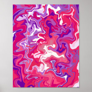 Abstract Swirl of Vibrant Colours Poster