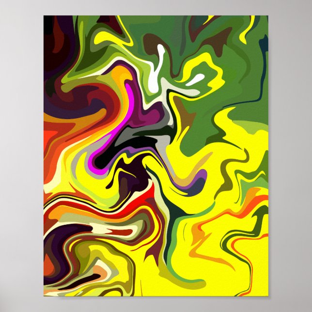 Abstract Swirl of Vibrant Colours  Poster (Front)