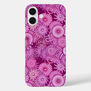 Abstract swirl pattern, purple, pink, plum, lilac iPhone 16 plus case