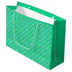Abstract swirl pattern - shades of jade green large gift bag
