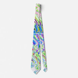 Abstract Swirl Patterns Colourful Bright Multicolo Tie