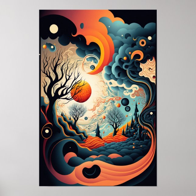 Abstract Swirl Poster | Retro Psychedelic 2 (Front)