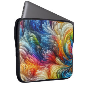 Abstract Swirl Spectrum Design Laptop Sleeve