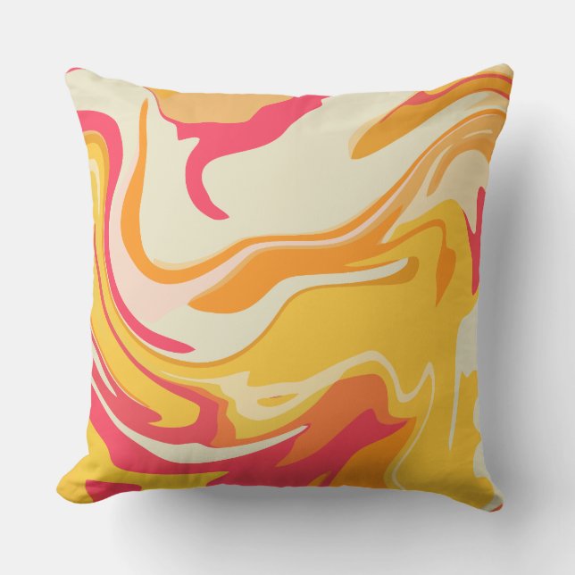 Abstract Swirling Design in Warm Tones Cushion (Front)