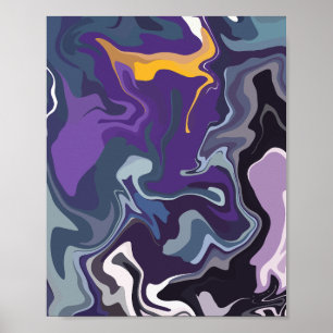 Abstract Swirling Flow of Colours Poster