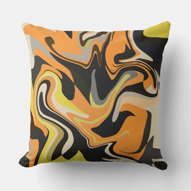 Abstract Swirling Pattern in Earthy Tones Cushion (Front)