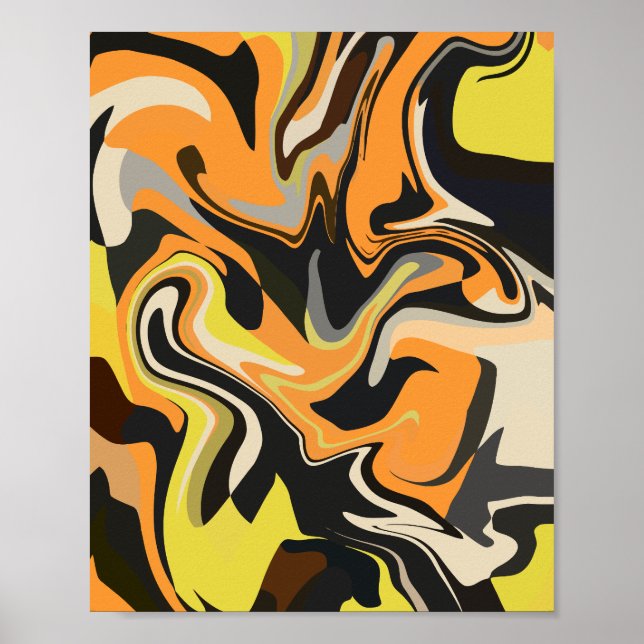 Abstract Swirling Pattern in Earthy Tones Poster (Front)