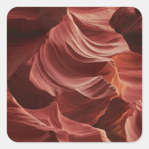 Abstract Swirling Pattern of Antelope Canyon Square Sticker