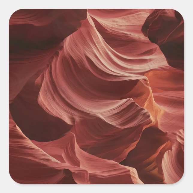 Abstract Swirling Pattern of Antelope Canyon Square Sticker (Front)