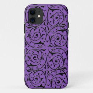 Abstract Swirling Vines Purple and Black Case-Mate iPhone Case