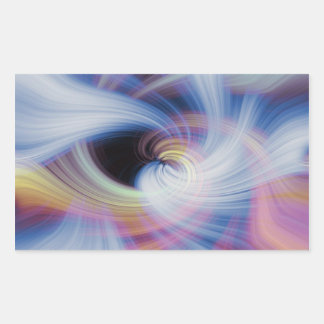 Abstract Swirls in Pink, Blue, and Orange Rectangular Sticker