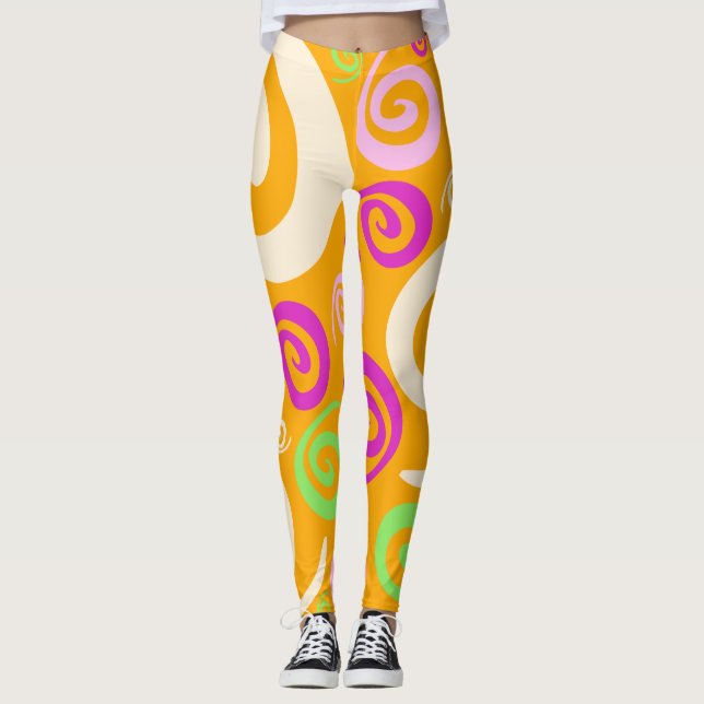 Abstract swirls leggings (Front)