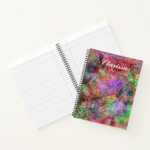 Abstract Swirls of Pretty Colours Purple Pink Gree Notebook