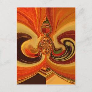 Abstract Swirls with Teardrop Centre Art Print Postcard