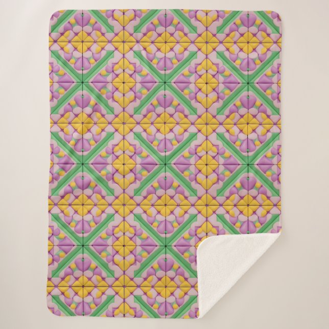 Abstract Symmetrical Design Sherpa Blanket (Front)