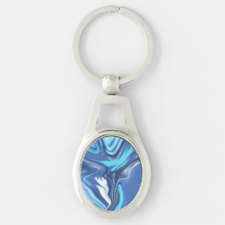 Abstract Symphony in Blue 2 Key Ring