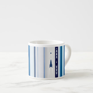 Abstract Symphony in Blue 5 (Vertical Lines) Espresso Cup