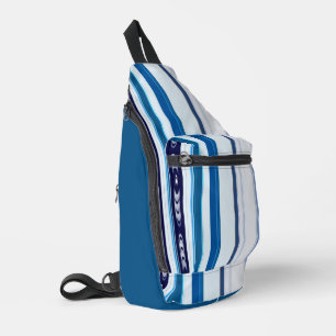 Abstract Symphony in Blue 5 (Vertical Lines) Sling Bag