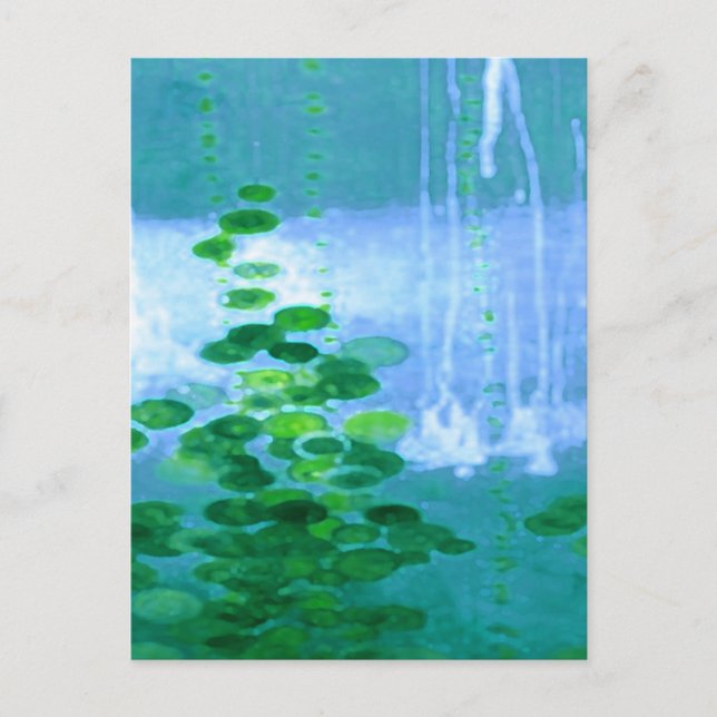 Abstract Symphony In Blue And Green Postcard (Front)