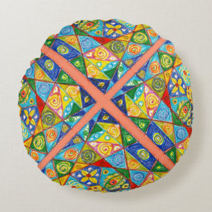 Abstract system round cushion