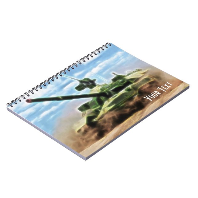 Abstract T-72 Soviet Military Tank Spiral Notebook (Left Side)