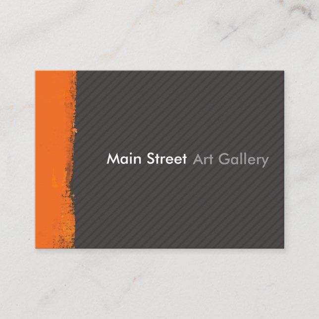 Abstract Tangerine Brushstroke modern Professional Business Card (Front)