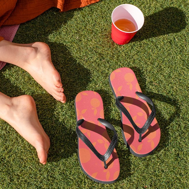 Abstract tangerine pattern jandals (Creator Uploaded)