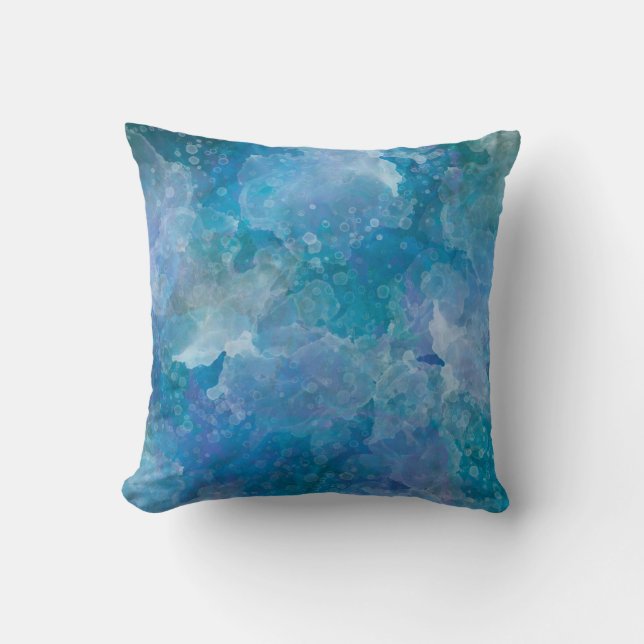 Abstract Teal -  16"x16" Square Pillow (Front)