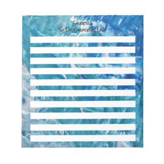 Abstract Teal Blue White Notepad