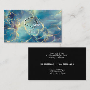 Abstract Teal Moody Sky Business Card