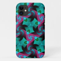 Abstract Teal Pink Swirl pattern iPhone 5 Case