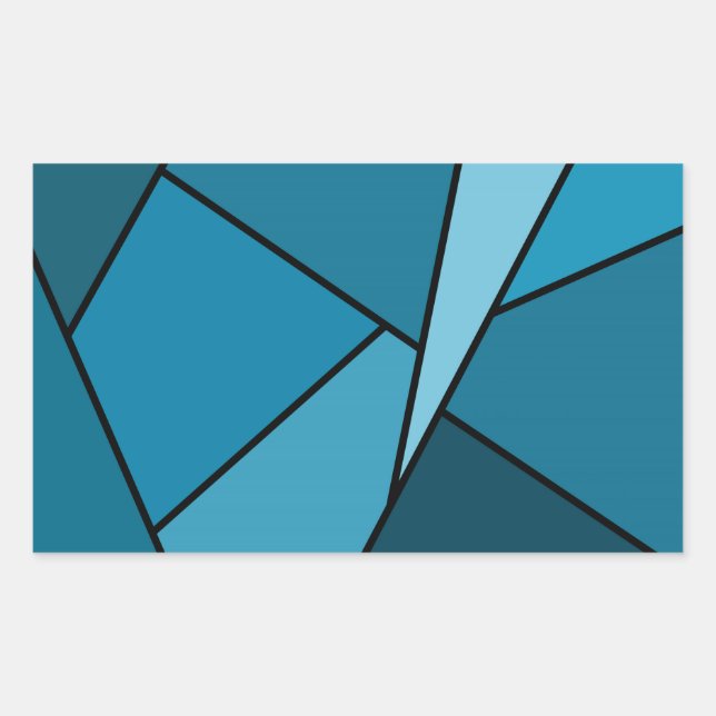 Abstract Teal Polygons Rectangular Sticker (Front)